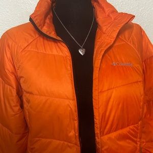 Bright Orange Columbia Down Jacket